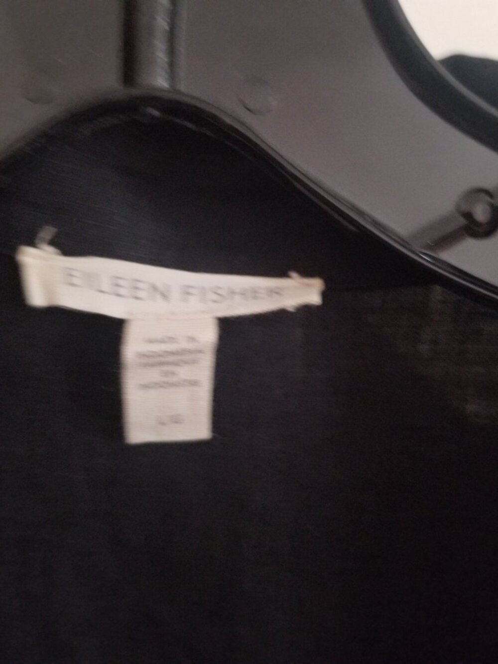 EILEEN FISHER BLACK LINEN SHIRT / Layering piece L - Picture 6 of 6